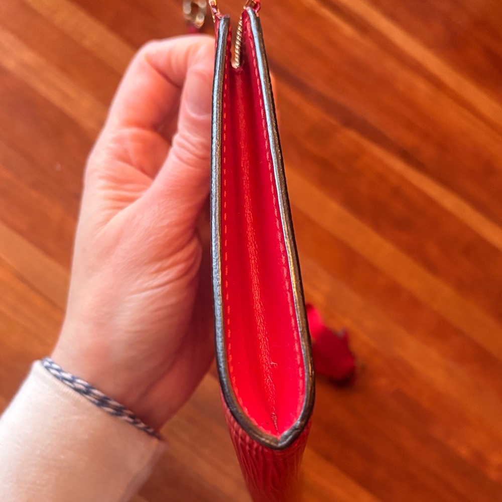 Louis Vuitton Red Epi Leather Pochette Accessories 24 Wristlet Clutch with Strap - Picture 8 of 13